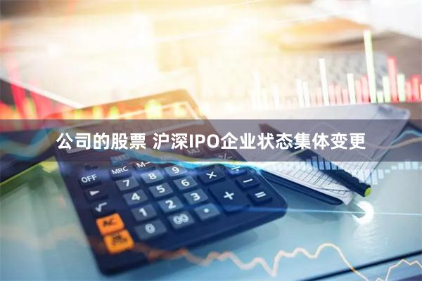 公司的股票 沪深IPO企业状态集体变更